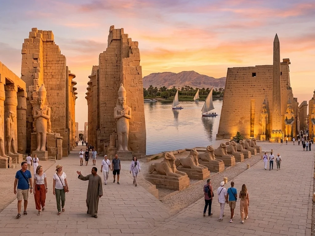 The most prominent landmarks on the east bank of Luxor: Karnak and Luxor temples (half a day)